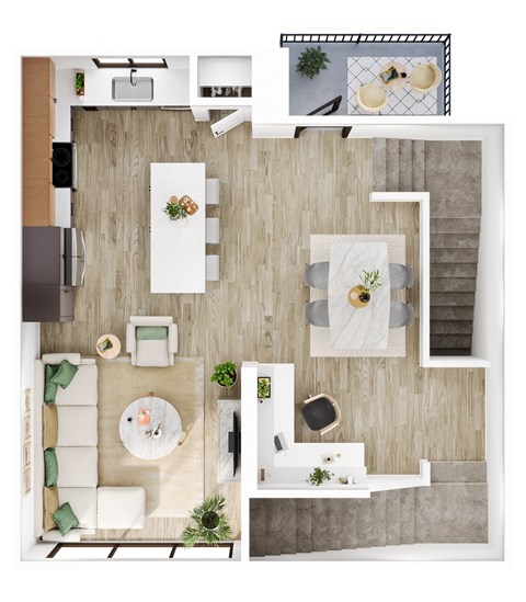 Floor plan for 2 beds, 2 baths, 1335 sqft